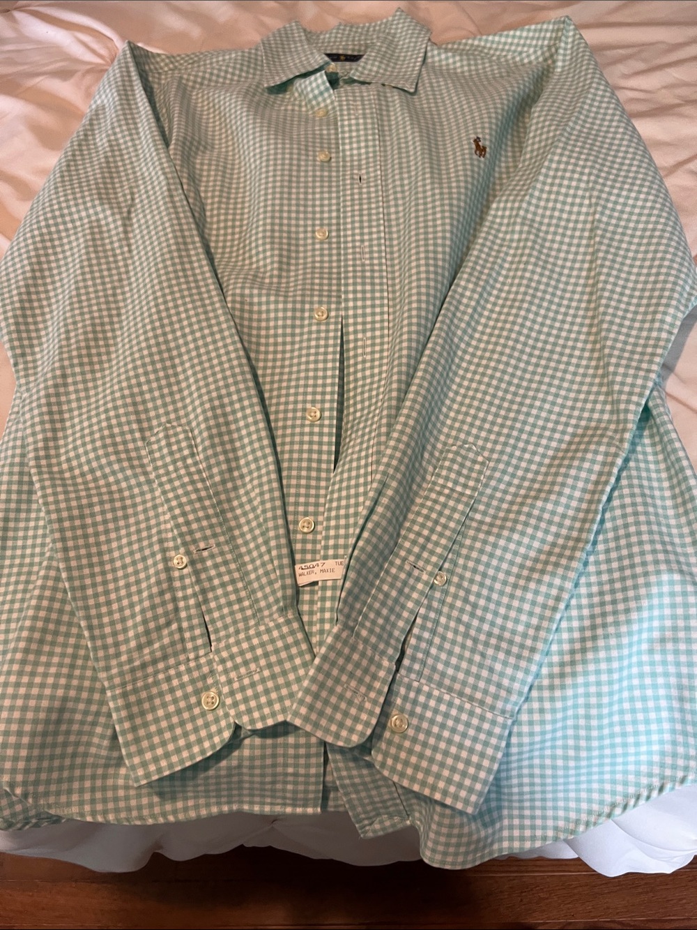 Ralph Lauren Mint Green Gingham Button-Down Shirt